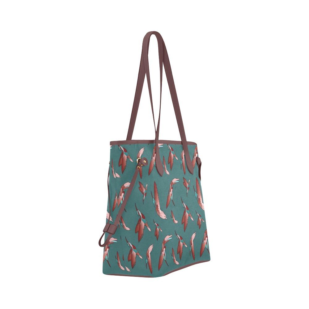 Red Swift Turquoise Clover Canvas Tote Bag (Model 1661) Clover Canvas Tote Bag (1661) e-joyer