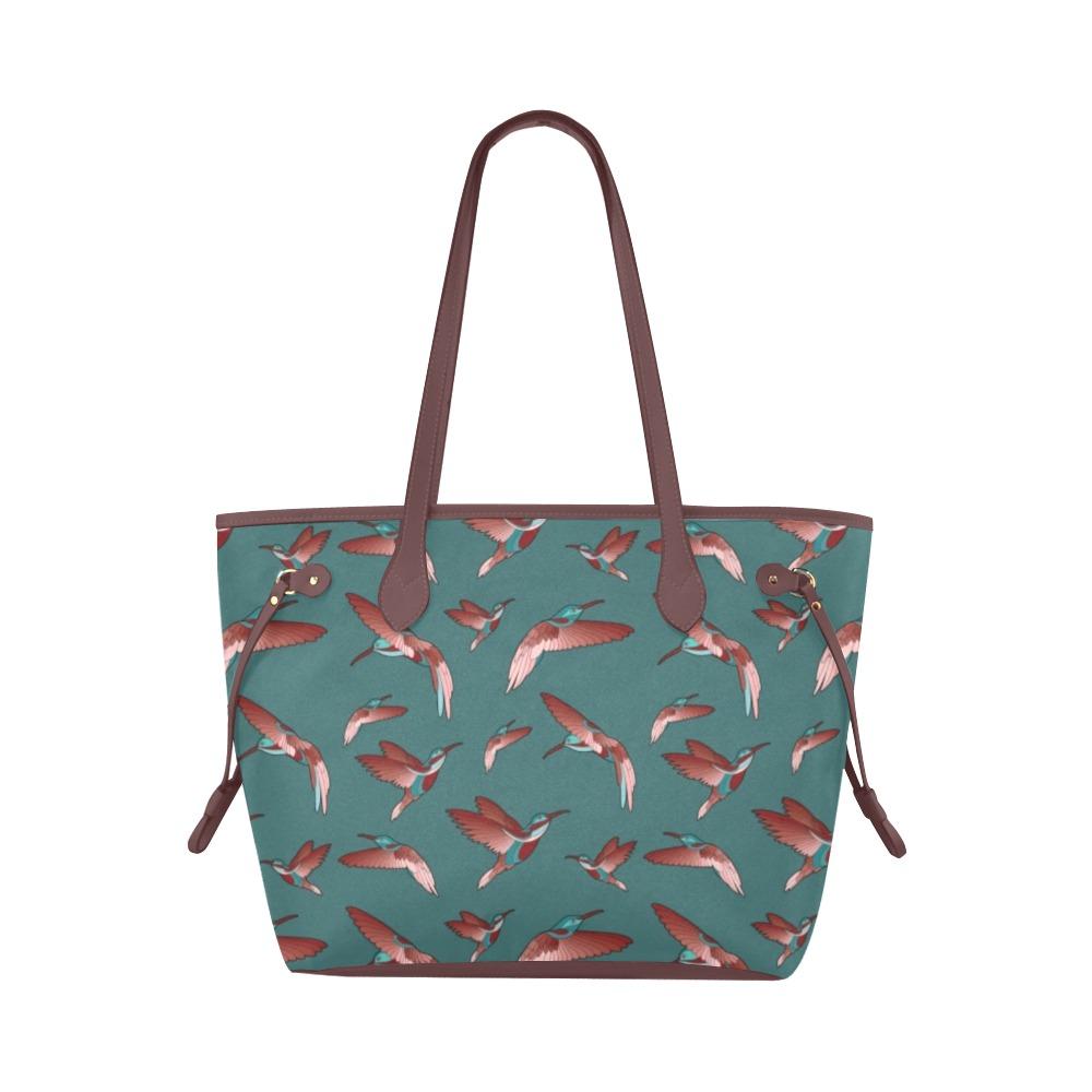 Red Swift Turquoise Clover Canvas Tote Bag (Model 1661) Clover Canvas Tote Bag (1661) e-joyer