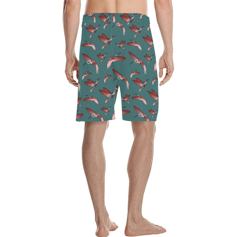 Red Swift Turquoise Men's All Over Print Casual Shorts (Model L23) short e-joyer