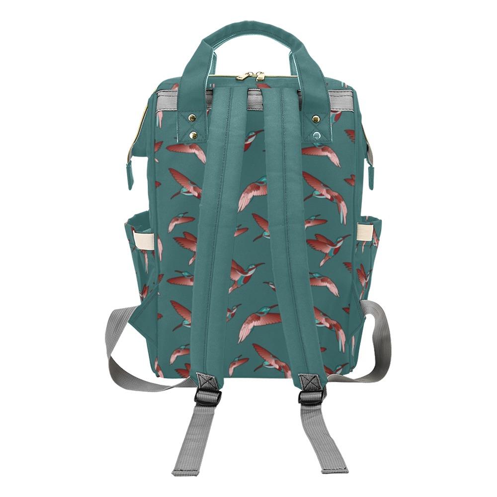 Red Swift Turquoise Multi-Function Diaper Backpack/Diaper Bag (Model 1688) bag e-joyer