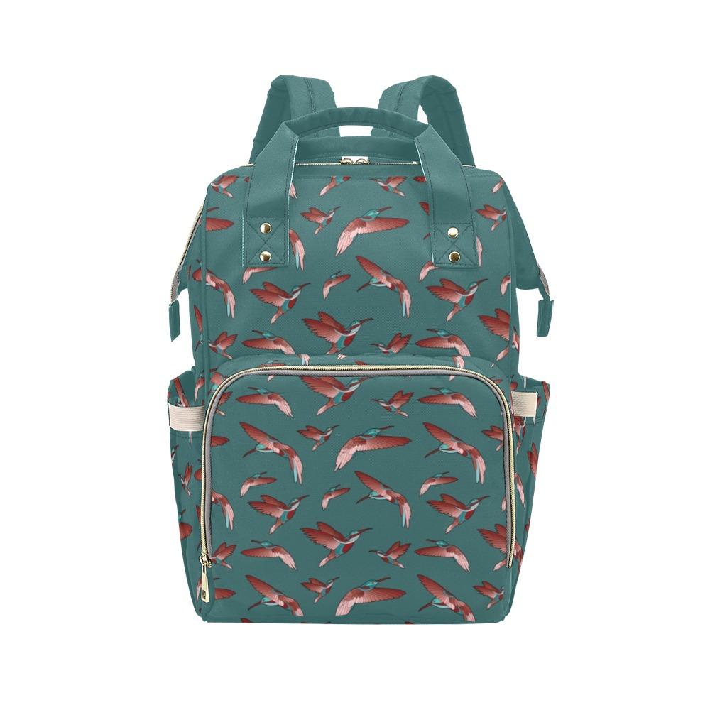 Red Swift Turquoise Multi-Function Diaper Backpack/Diaper Bag (Model 1688) bag e-joyer