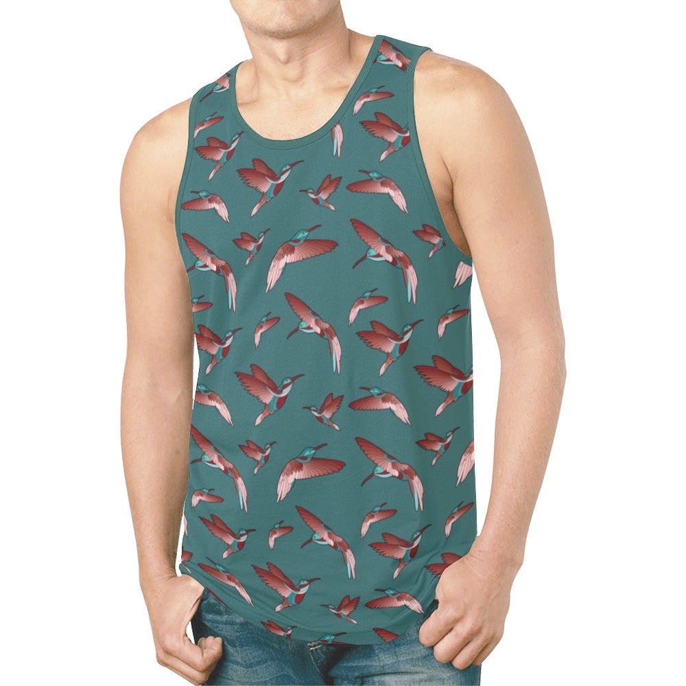 Red Swift Turquoise New All Over Print Tank Top for Men (Model T46) New All Over Print Tank Top for Men (T46) e-joyer