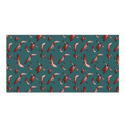 Red Swift Turquoise Satin Shawl Scarf 49 Dzine