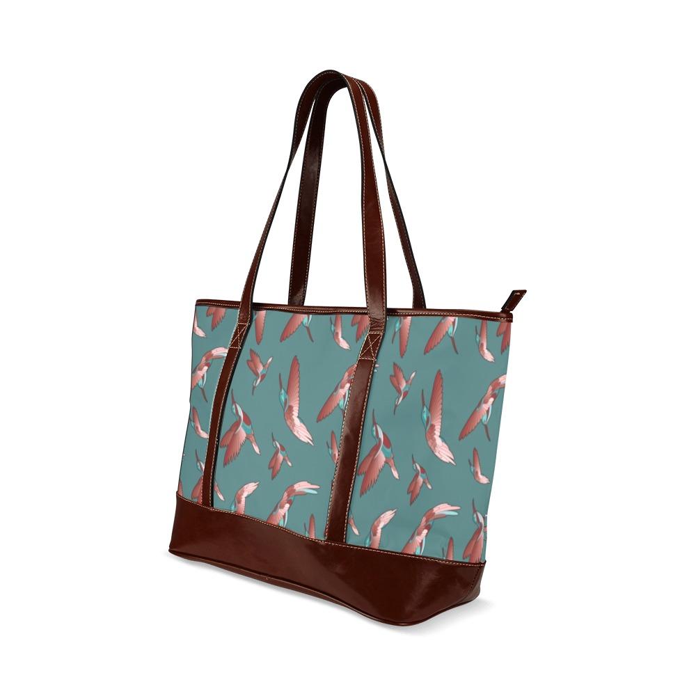 Red Swift Turquoise Tote Handbag (Model 1642) Tote Handbags (1642) e-joyer