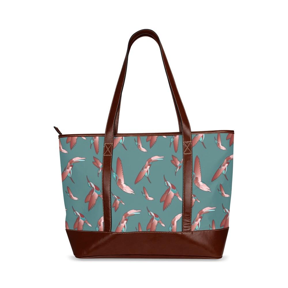 Red Swift Turquoise Tote Handbag (Model 1642) Tote Handbags (1642) e-joyer