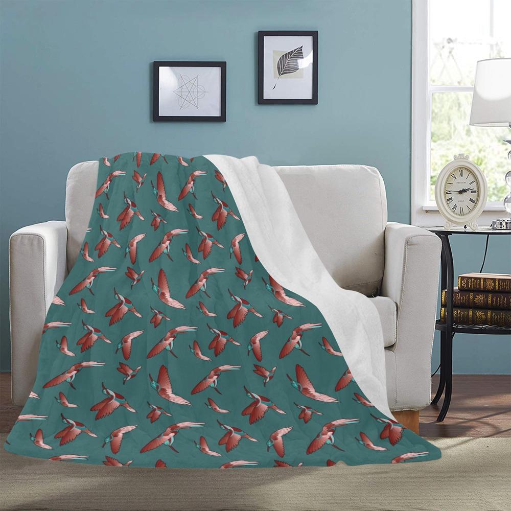 Red Swift Turquoise Ultra-Soft Micro Fleece Blanket 60"x80" Ultra-Soft Blanket 60''x80'' e-joyer
