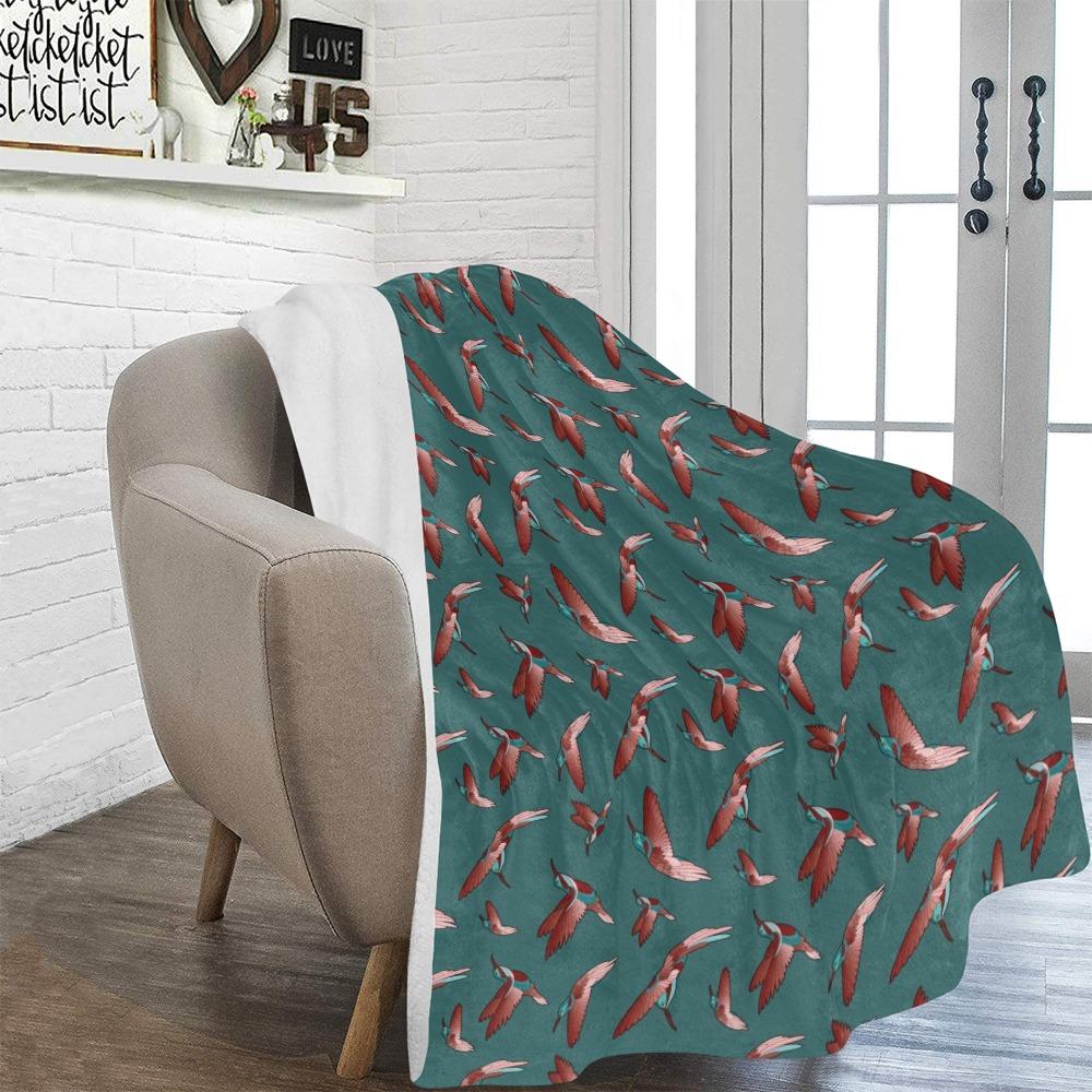 Red Swift Turquoise Ultra-Soft Micro Fleece Blanket 60"x80" Ultra-Soft Blanket 60''x80'' e-joyer