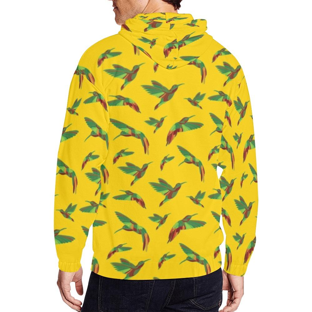 Red Swift Yellow All Over Print Full Zip Hoodie for Men (Model H14) All Over Print Full Zip Hoodie for Men (H14) e-joyer