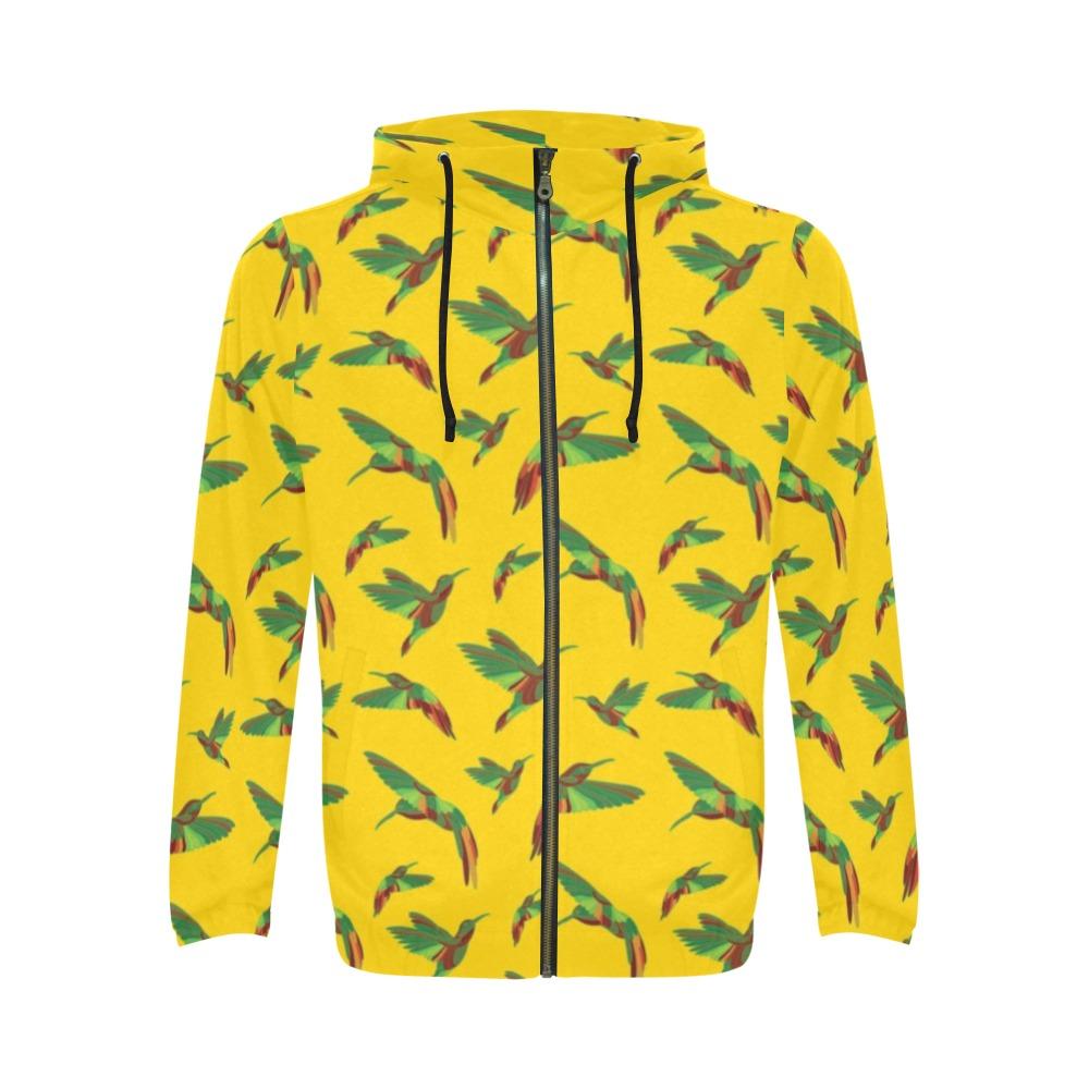Red Swift Yellow All Over Print Full Zip Hoodie for Men (Model H14) All Over Print Full Zip Hoodie for Men (H14) e-joyer