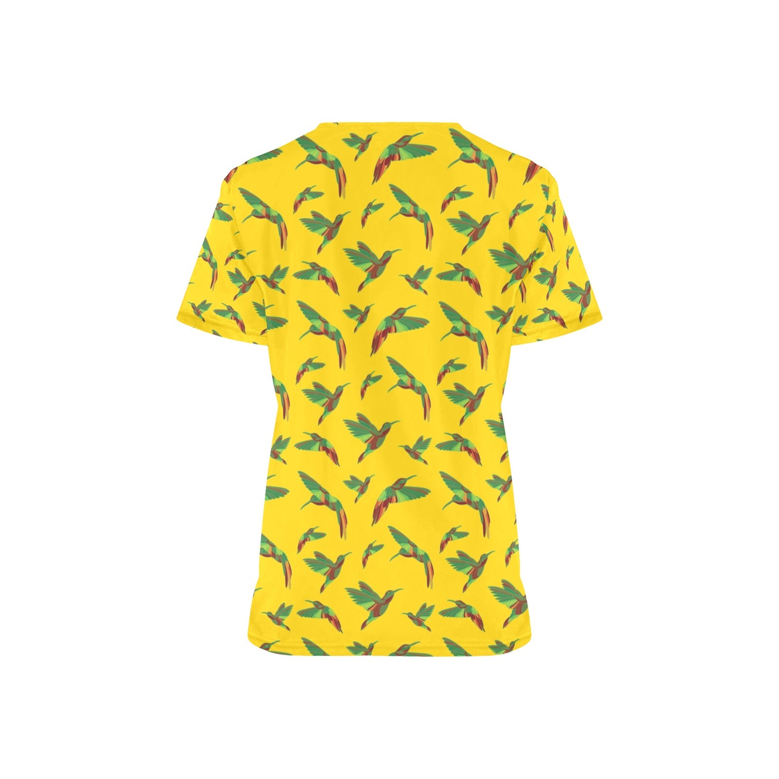 Red Swift Yellow All Over Print Scrub Top Scrub Top e-joyer