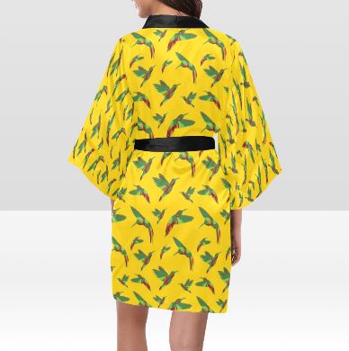 Red Swift Yellow Kimono Robe Artsadd