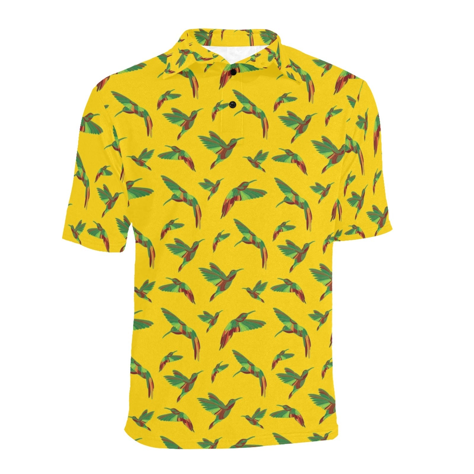 Red Swift Yellow Men's All Over Print Polo Shirt (Model T55) Men's Polo Shirt (Model T55) e-joyer