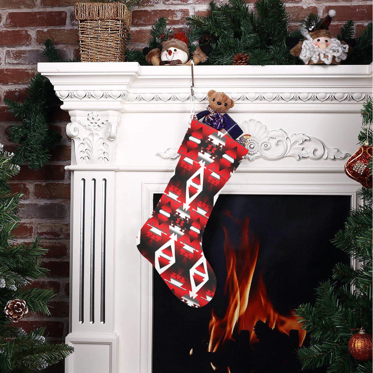 Red Winter Camp Christmas Stocking holiday stocking e-joyer