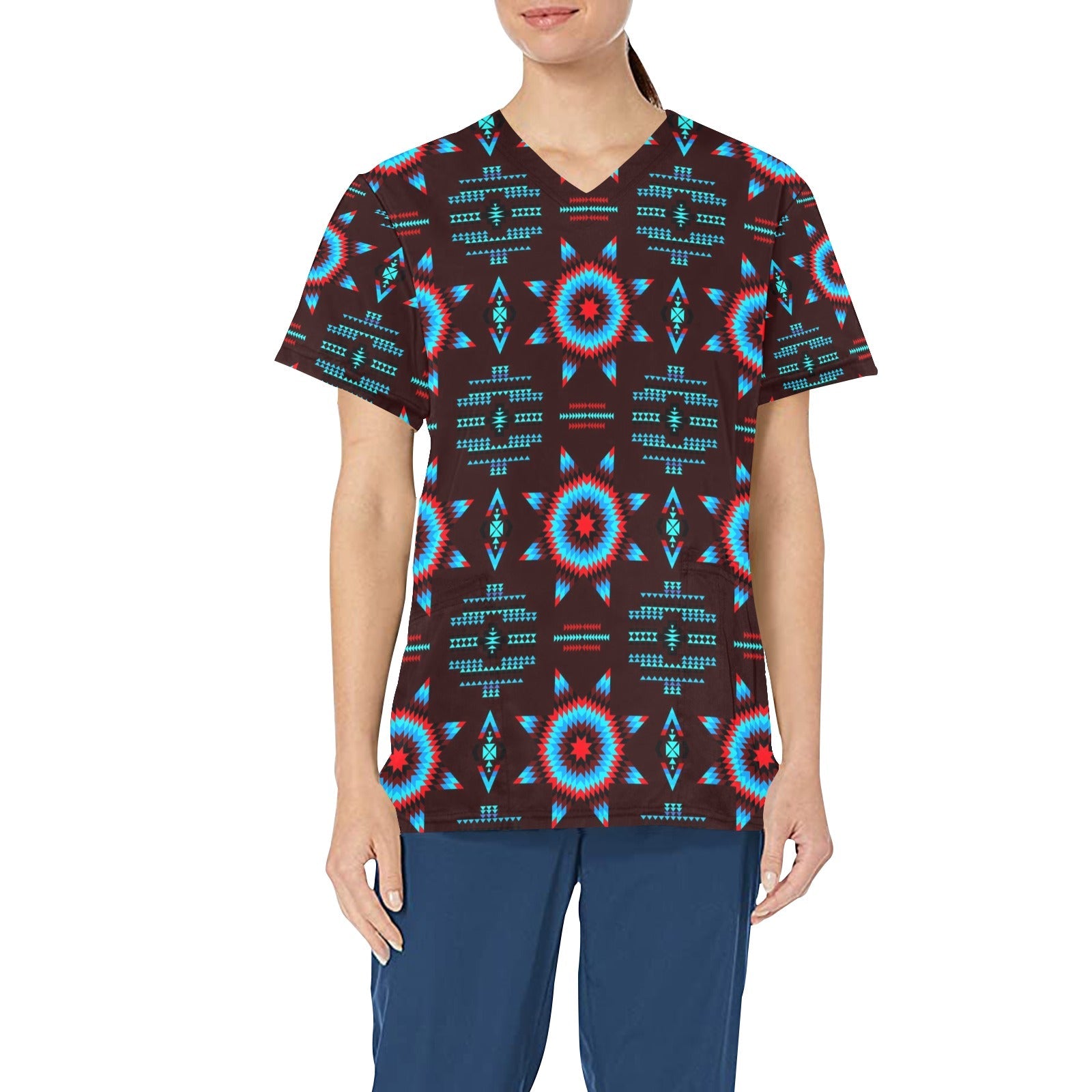 Rising Star Corn Moon All Over Print Scrub Top Scrub Top e-joyer
