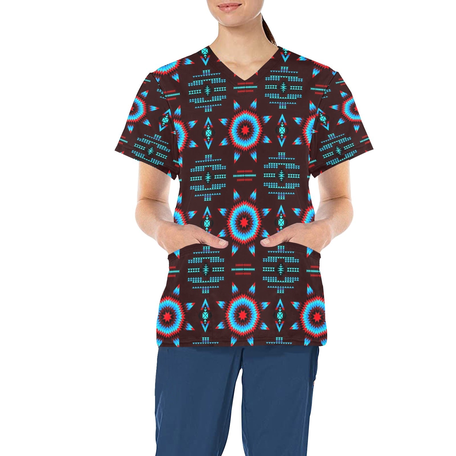 Rising Star Corn Moon All Over Print Scrub Top Scrub Top e-joyer