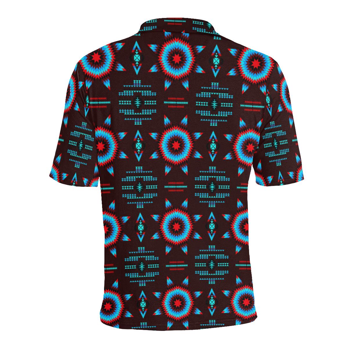 Rising Star Corn Moon Men's All Over Print Polo Shirt (Model T55) Men's Polo Shirt (Model T55) e-joyer