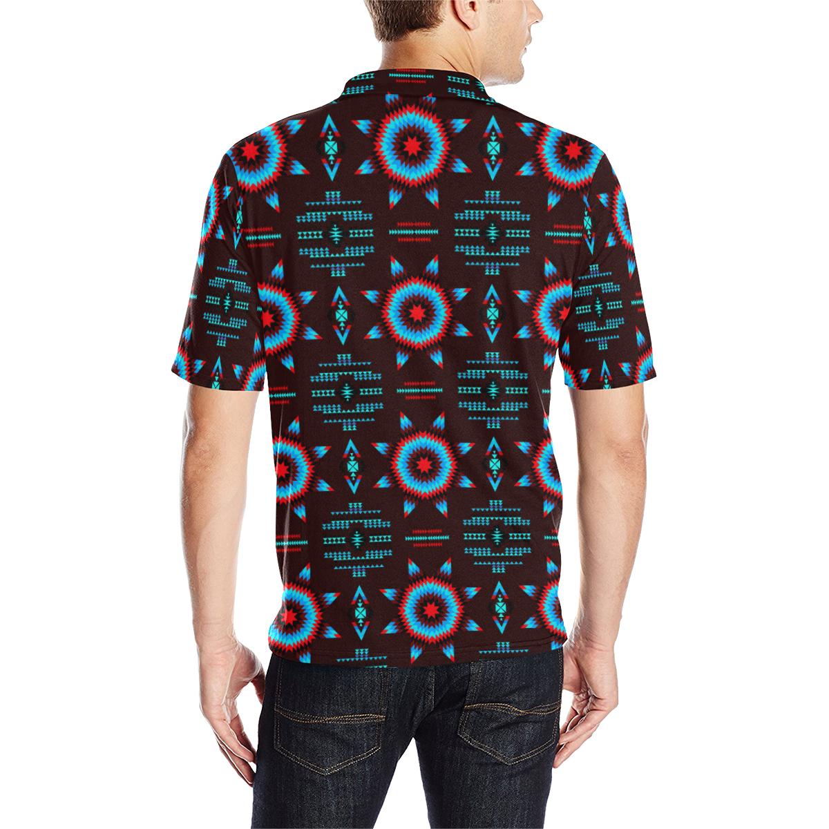 Rising Star Corn Moon Men's All Over Print Polo Shirt (Model T55) Men's Polo Shirt (Model T55) e-joyer