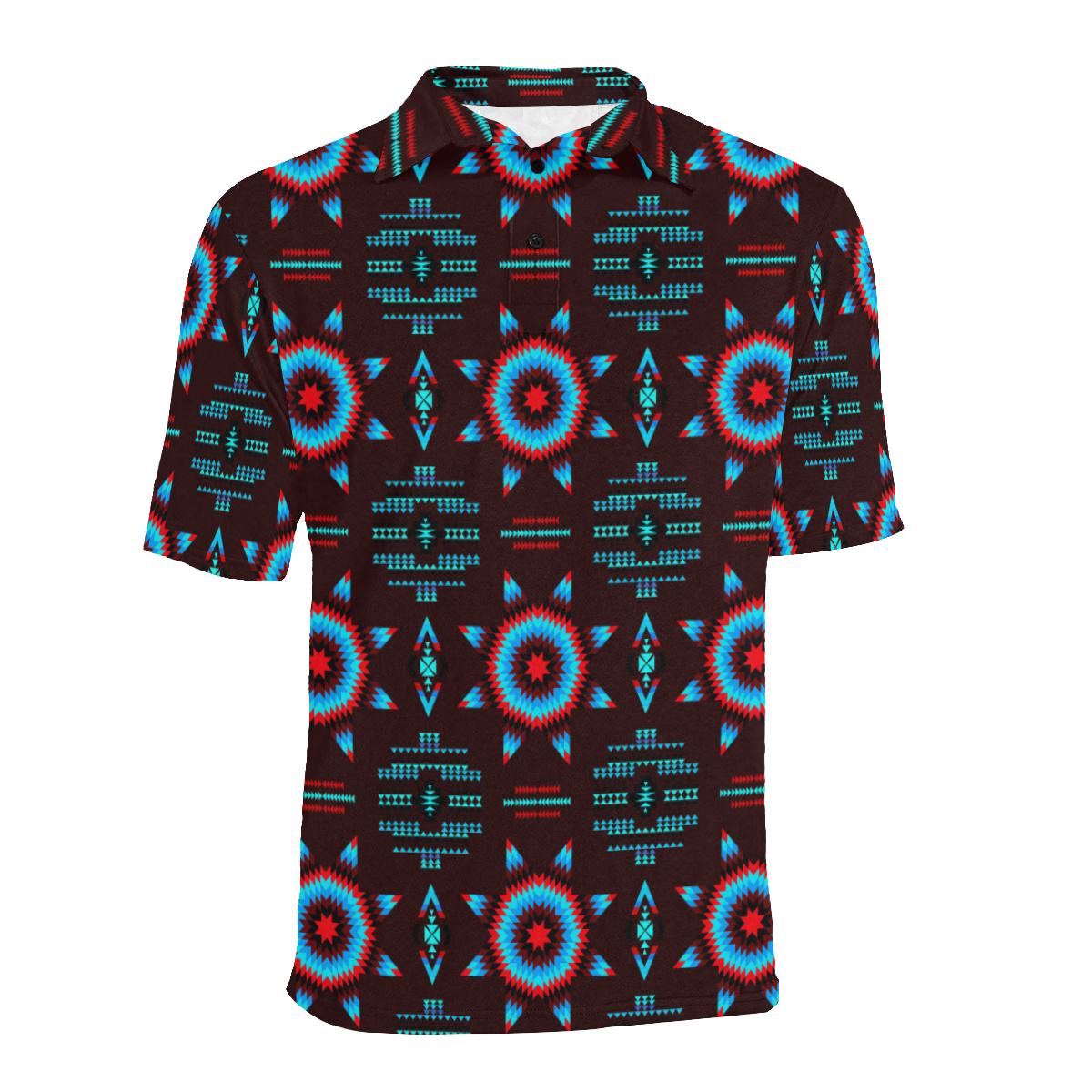 Rising Star Corn Moon Men's All Over Print Polo Shirt (Model T55) Men's Polo Shirt (Model T55) e-joyer