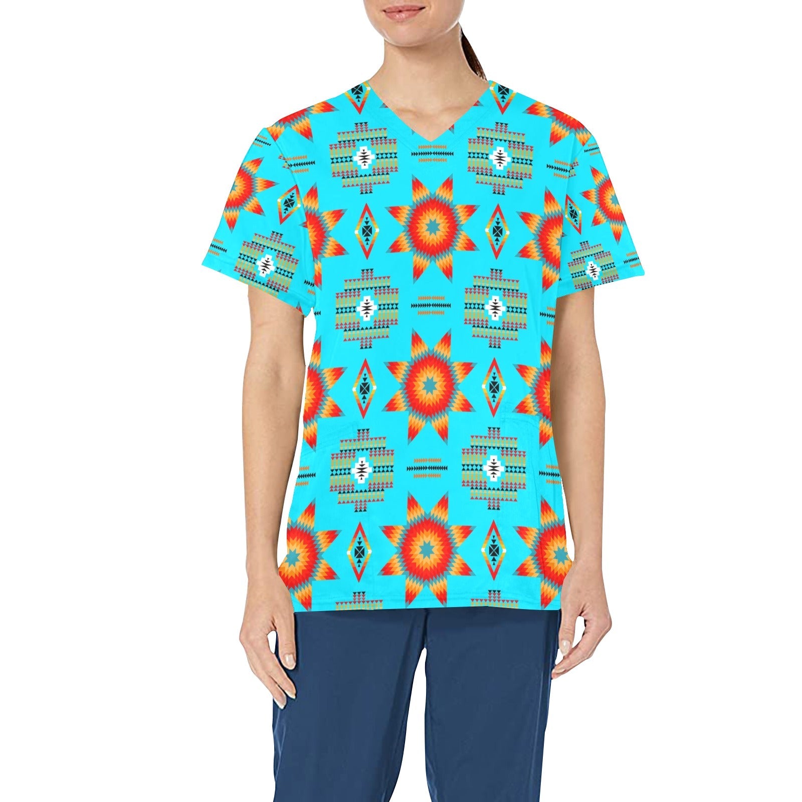 Rising Star Harvest Moon All Over Print Scrub Top Scrub Top e-joyer