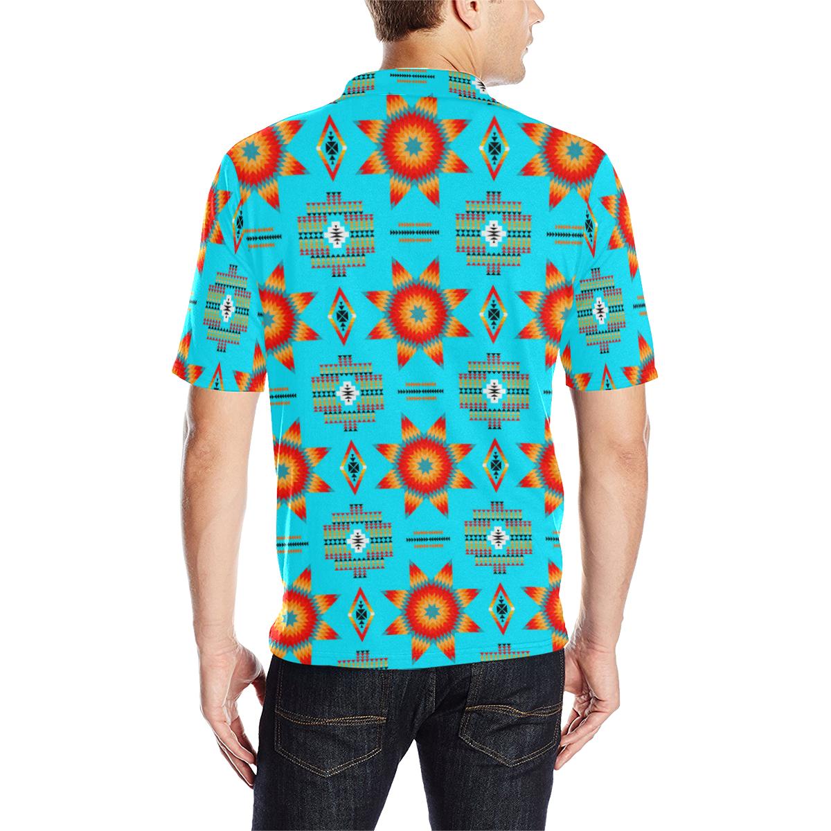 Rising Star Harvest Moon Men's All Over Print Polo Shirt (Model T55) Men's Polo Shirt (Model T55) e-joyer