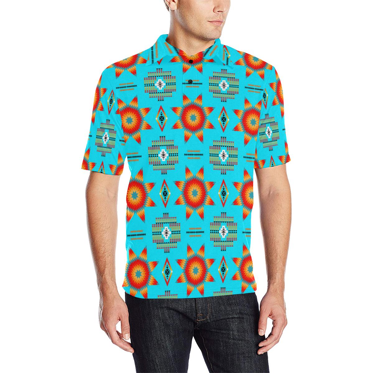 Rising Star Harvest Moon Men's All Over Print Polo Shirt (Model T55) Men's Polo Shirt (Model T55) e-joyer