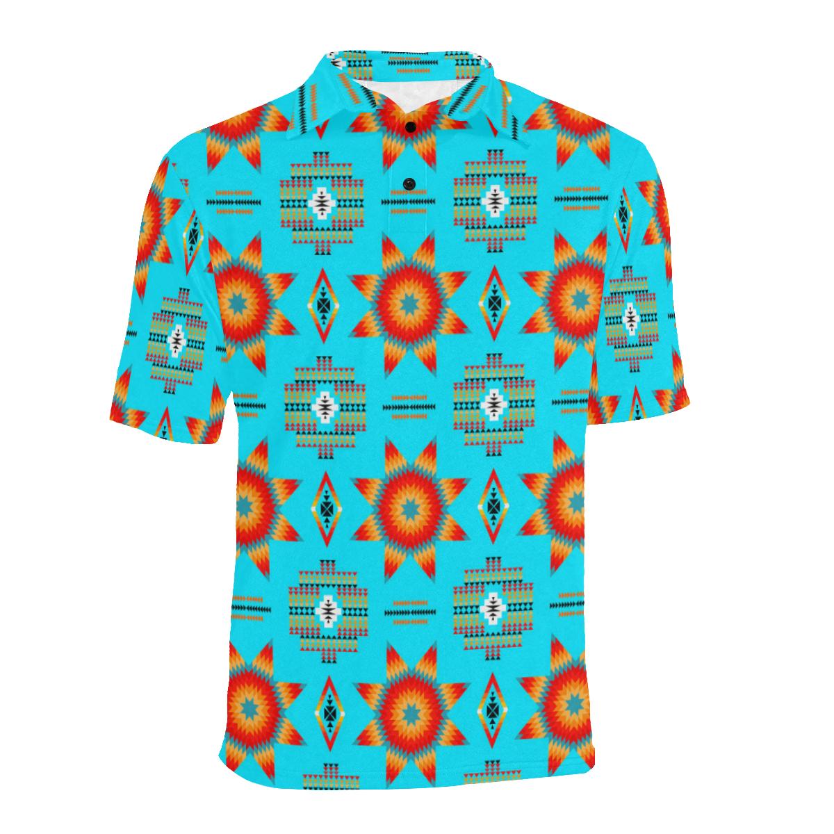 Rising Star Harvest Moon Men's All Over Print Polo Shirt (Model T55) Men's Polo Shirt (Model T55) e-joyer