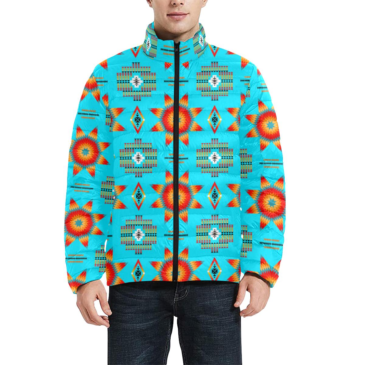 Rising Star Harvest Moon Men's Stand Collar Padded Jacket (Model H41) Men's Stand Collar Padded Jacket (H41) e-joyer