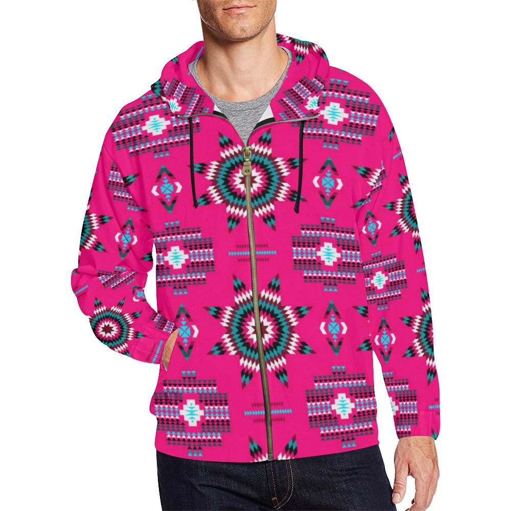 Rising Star Strawberry Moon All Over Print Full Zip Hoodie for Men (Model H14) All Over Print Full Zip Hoodie for Men (H14) e-joyer