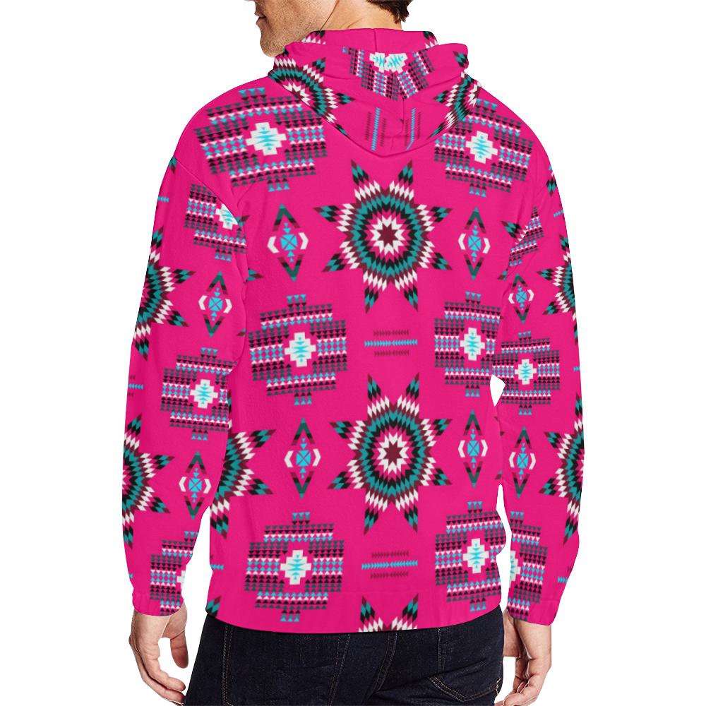 Rising Star Strawberry Moon All Over Print Full Zip Hoodie for Men (Model H14) All Over Print Full Zip Hoodie for Men (H14) e-joyer
