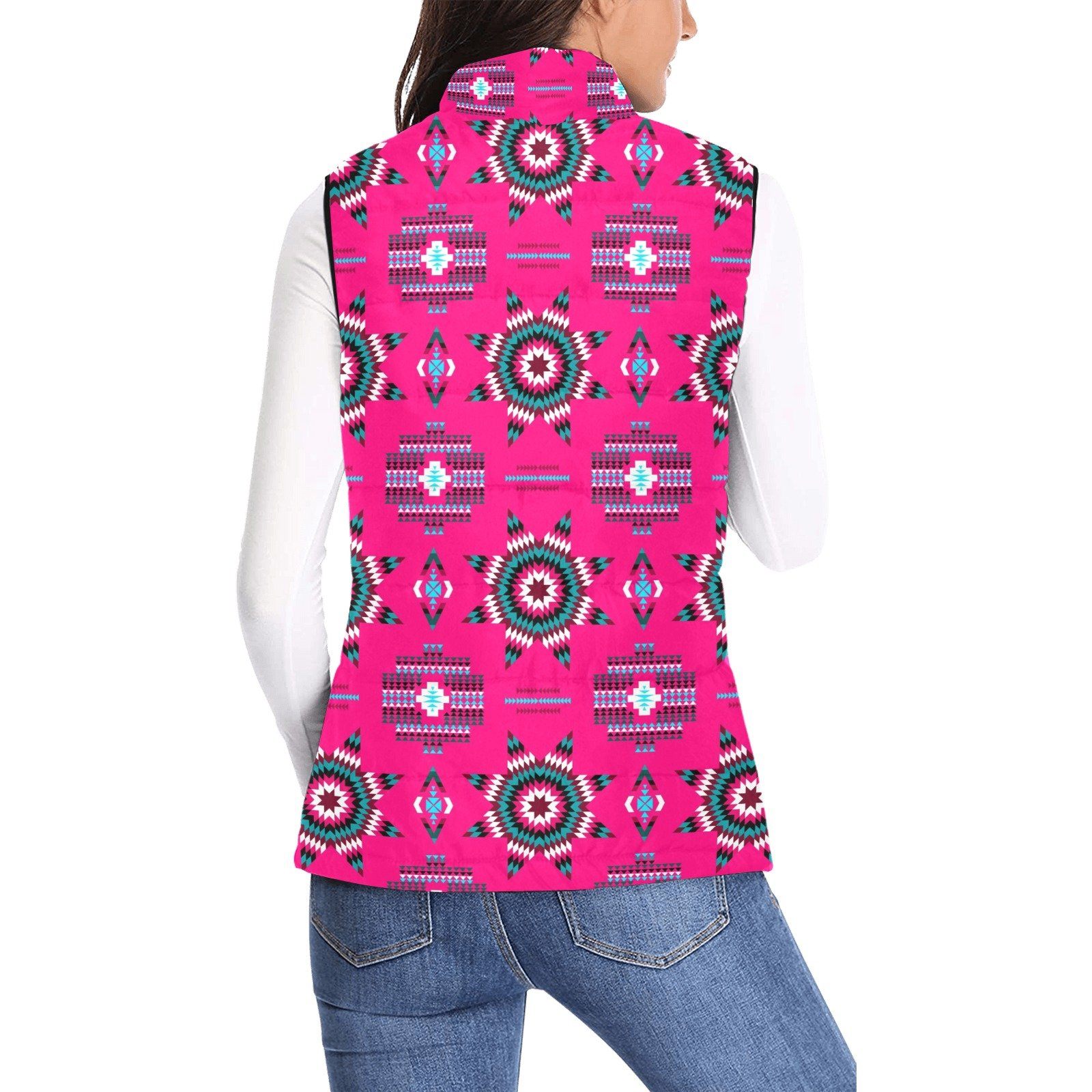 Rising Star Strawberry Moon Women's Padded Vest Jacket (Model H44) Women's Padded Vest Jacket (H44) e-joyer