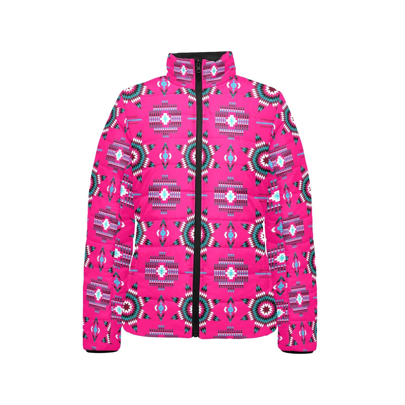 Rising Star Strawberry Moon Women's Stand Collar Padded Jacket (Model H41) jacket e-joyer