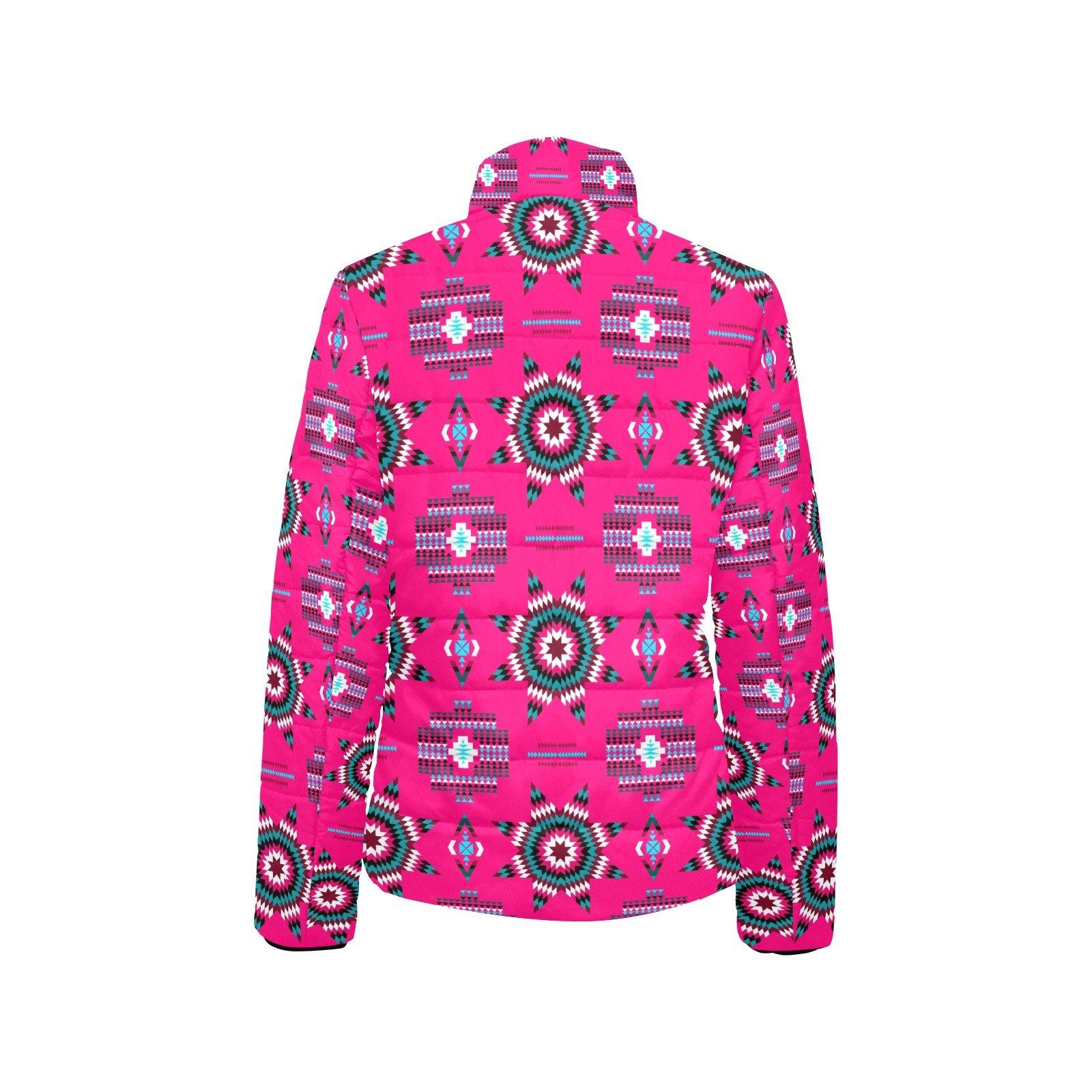 Rising Star Strawberry Moon Women's Stand Collar Padded Jacket (Model H41) jacket e-joyer