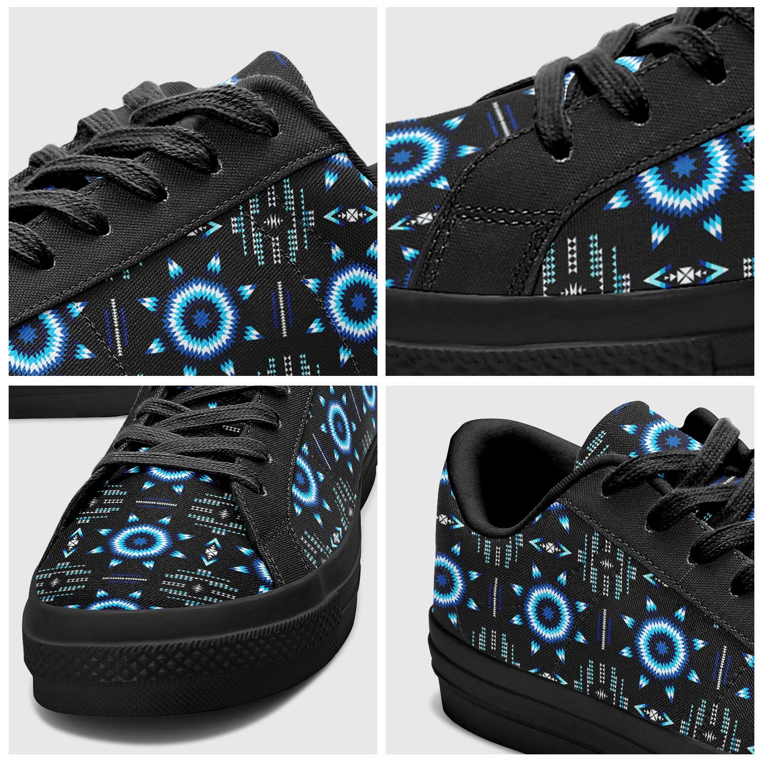 Rising Star Wolf Moon Aapisi Low Top Canvas Shoes Black Sole 49 Dzine