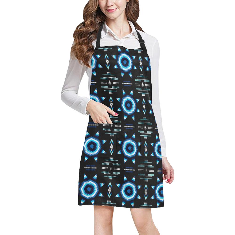 Rising Star Wolf Moon All Over Print Apron All Over Print Apron e-joyer 