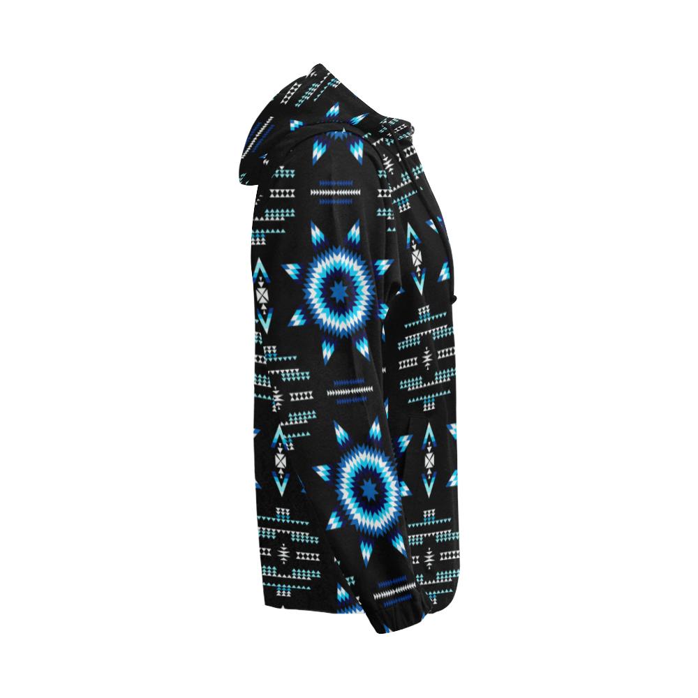 Rising Star Wolf Moon All Over Print Full Zip Hoodie for Men (Model H14) All Over Print Full Zip Hoodie for Men (H14) e-joyer