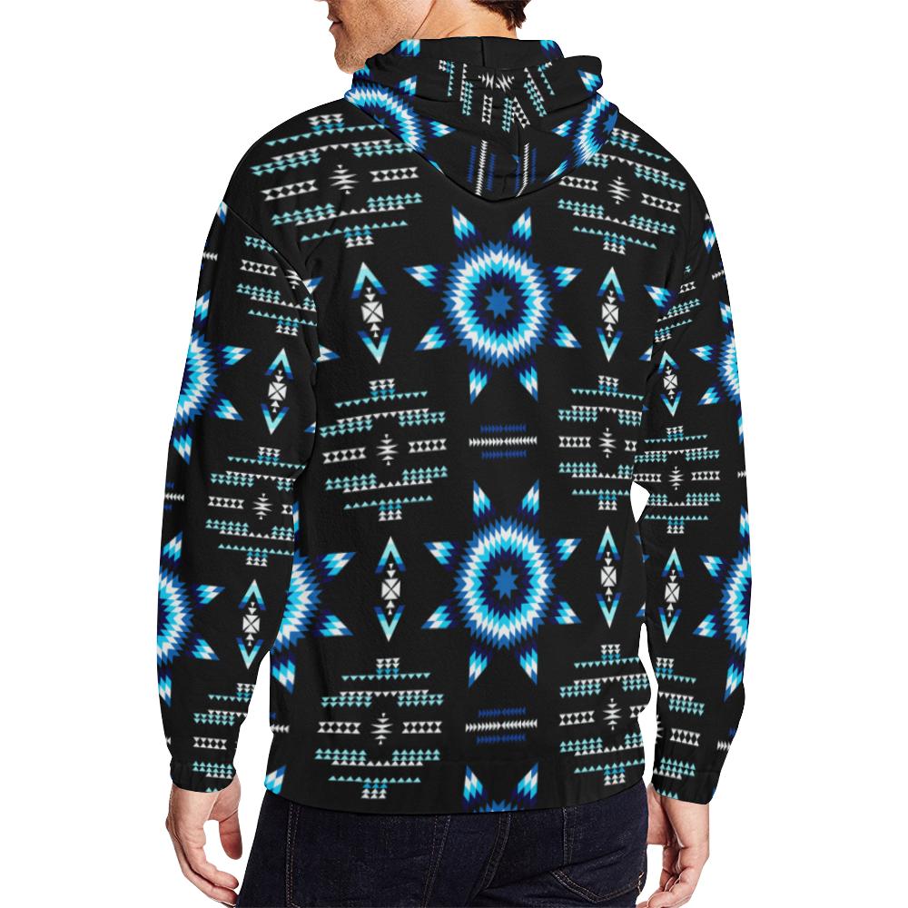 Rising Star Wolf Moon All Over Print Full Zip Hoodie for Men (Model H14) All Over Print Full Zip Hoodie for Men (H14) e-joyer