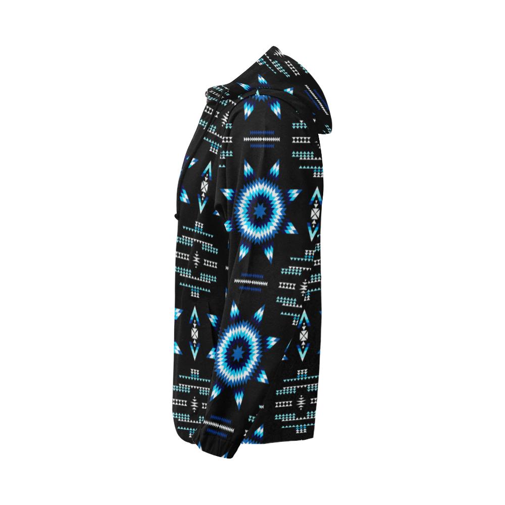 Rising Star Wolf Moon All Over Print Full Zip Hoodie for Men (Model H14) All Over Print Full Zip Hoodie for Men (H14) e-joyer