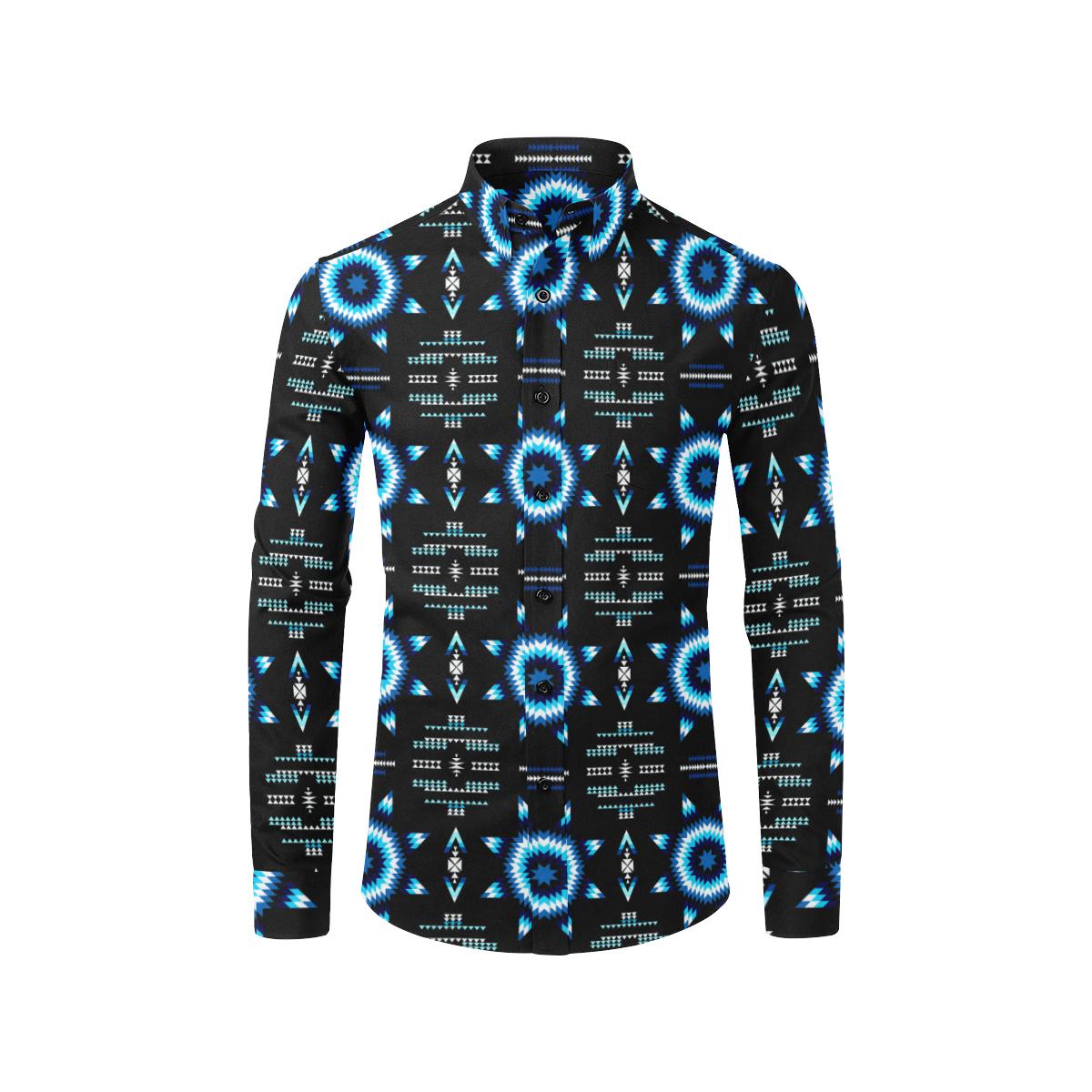 Rising Star Wolf Moon Men's All Over Print Casual Dress Shirt (Model T61) Men's Dress Shirt (T61) e-joyer