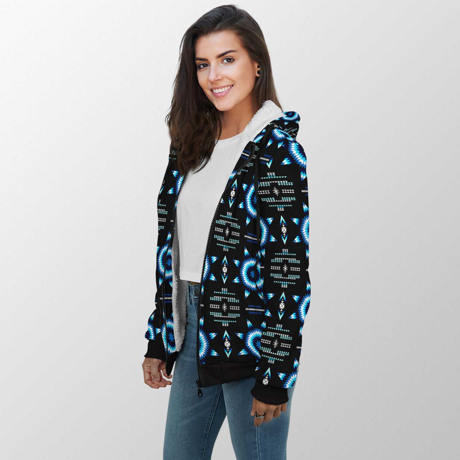 Rising Star Wolf Moon Sherpa Hoodie 49 Dzine