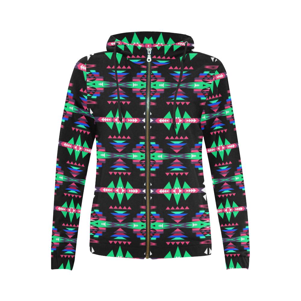 River Trail Journey All Over Print Full Zip Hoodie for Women (Model H14) All Over Print Full Zip Hoodie for Women (H14) e-joyer