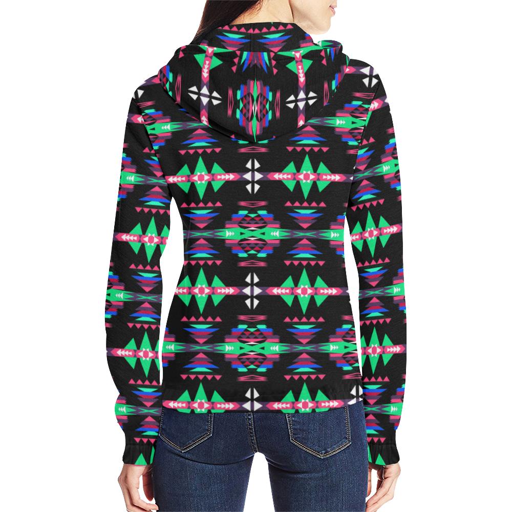 River Trail Journey All Over Print Full Zip Hoodie for Women (Model H14) All Over Print Full Zip Hoodie for Women (H14) e-joyer