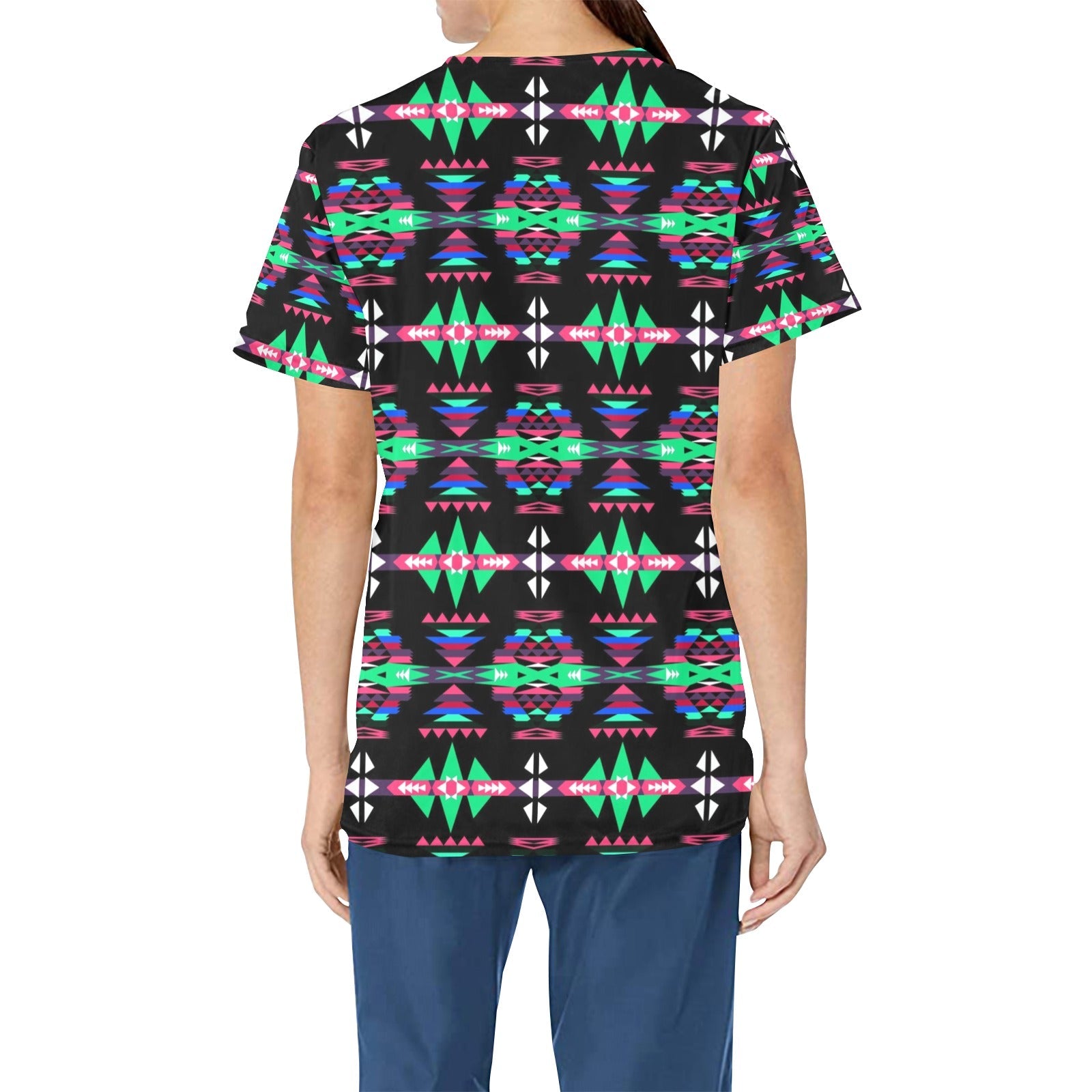 River Trail Journey All Over Print Scrub Top Scrub Top e-joyer