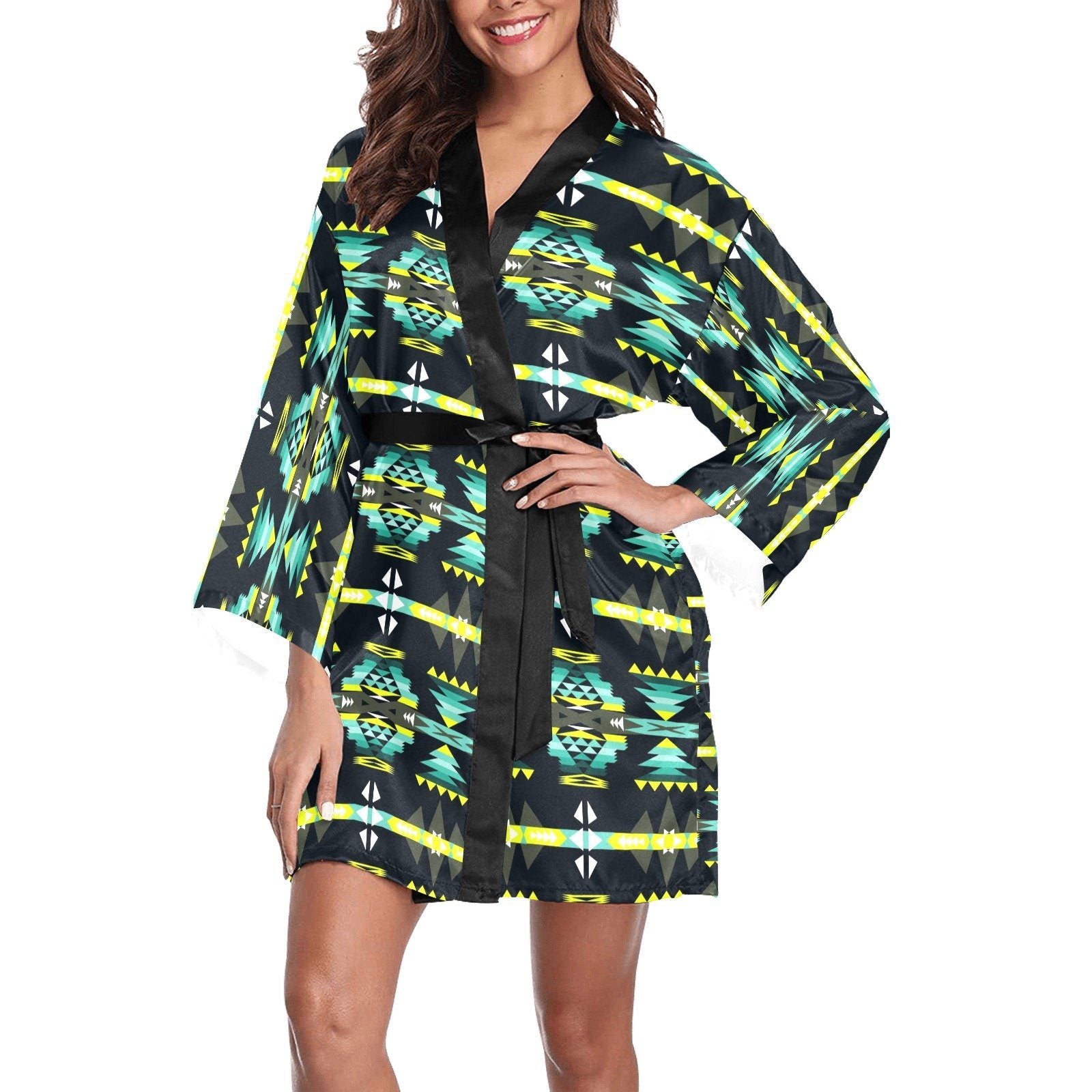 River Trail Long Sleeve Kimono Robe Long Sleeve Kimono Robe e-joyer 