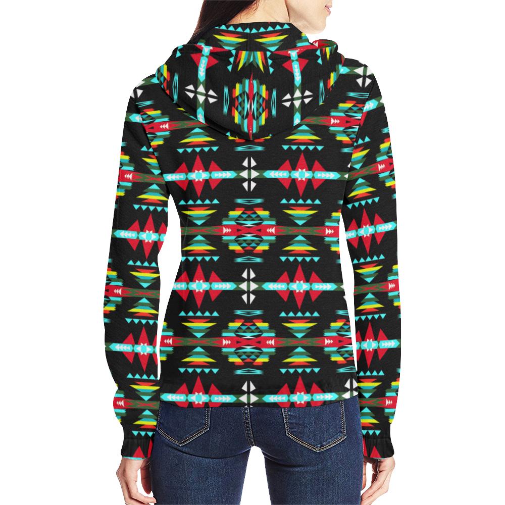 River Trail Sunset All Over Print Full Zip Hoodie for Women (Model H14) All Over Print Full Zip Hoodie for Women (H14) e-joyer