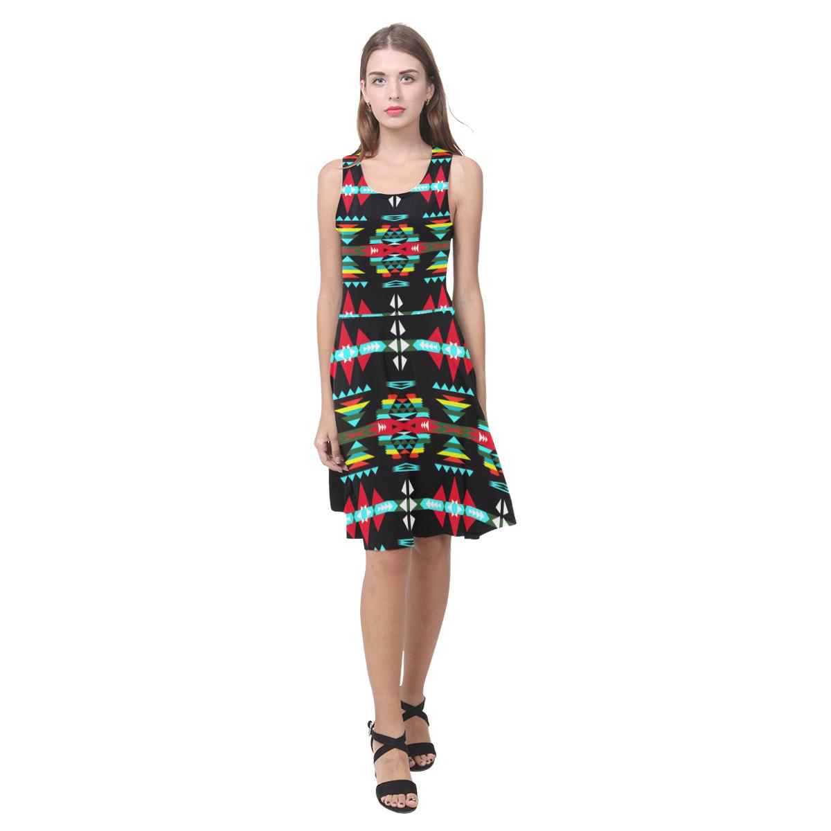 River Trail Sunset Atalanta Casual Sundress(Model D04) Atalanta Sundress (D04) e-joyer