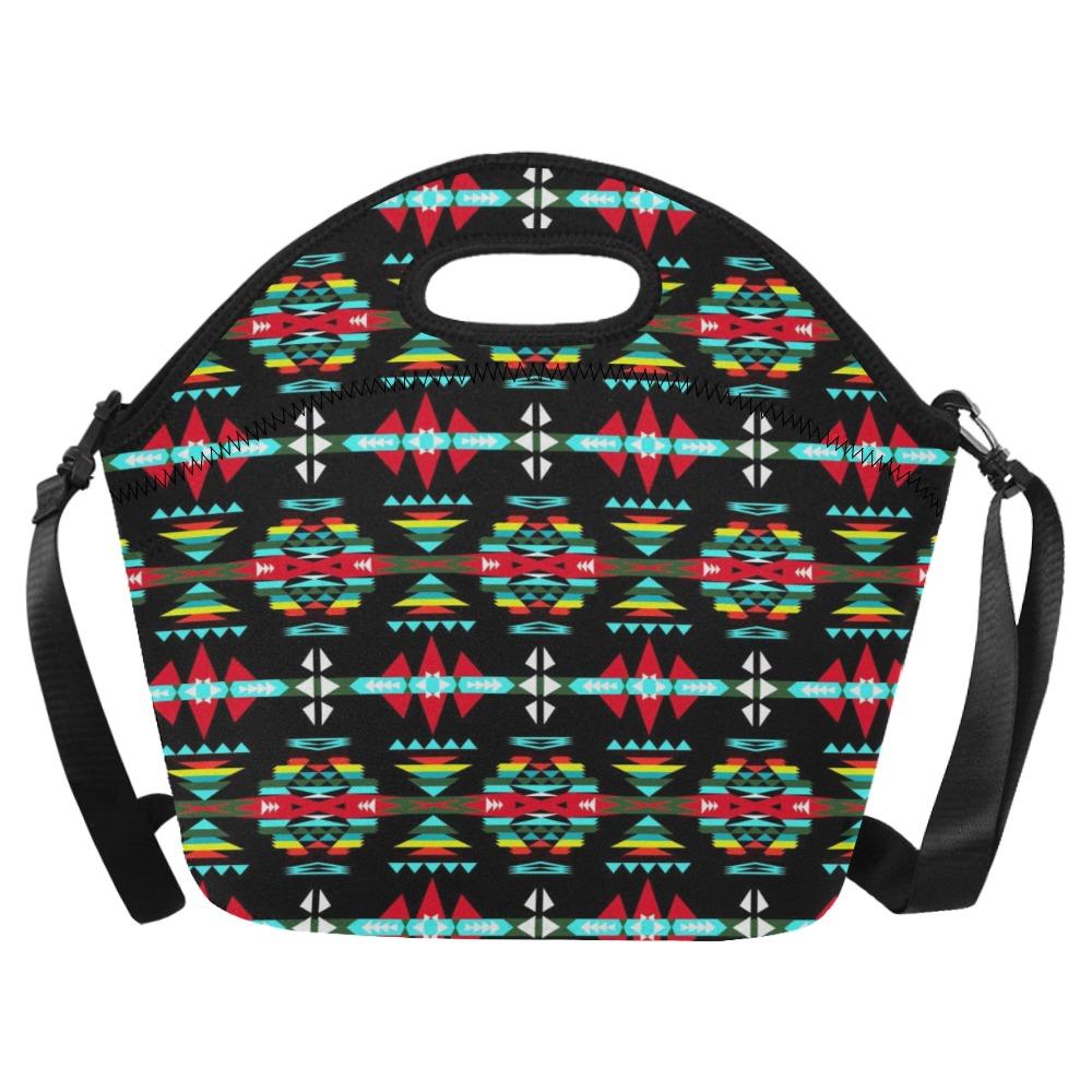 River Trail Sunset Neoprene Lunch Bag/Large (Model 1669) bag e-joyer