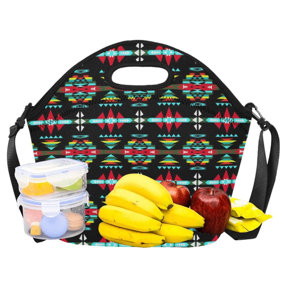 River Trail Sunset Neoprene Lunch Bag/Large (Model 1669) bag e-joyer
