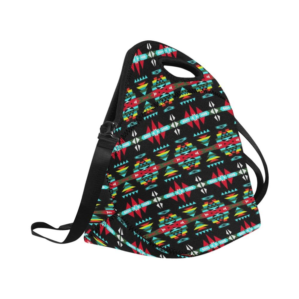 River Trail Sunset Neoprene Lunch Bag/Large (Model 1669) bag e-joyer