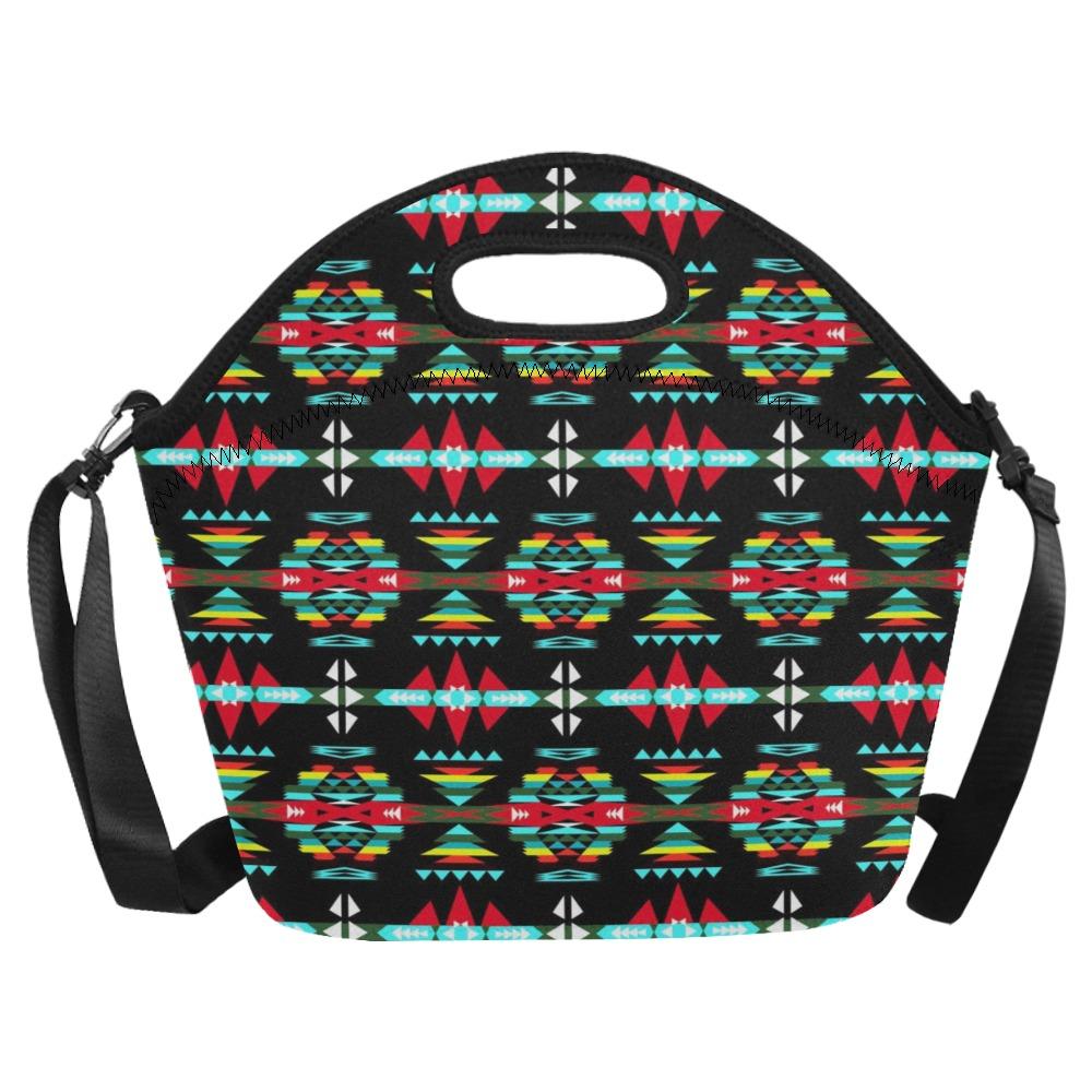 River Trail Sunset Neoprene Lunch Bag/Large (Model 1669) bag e-joyer