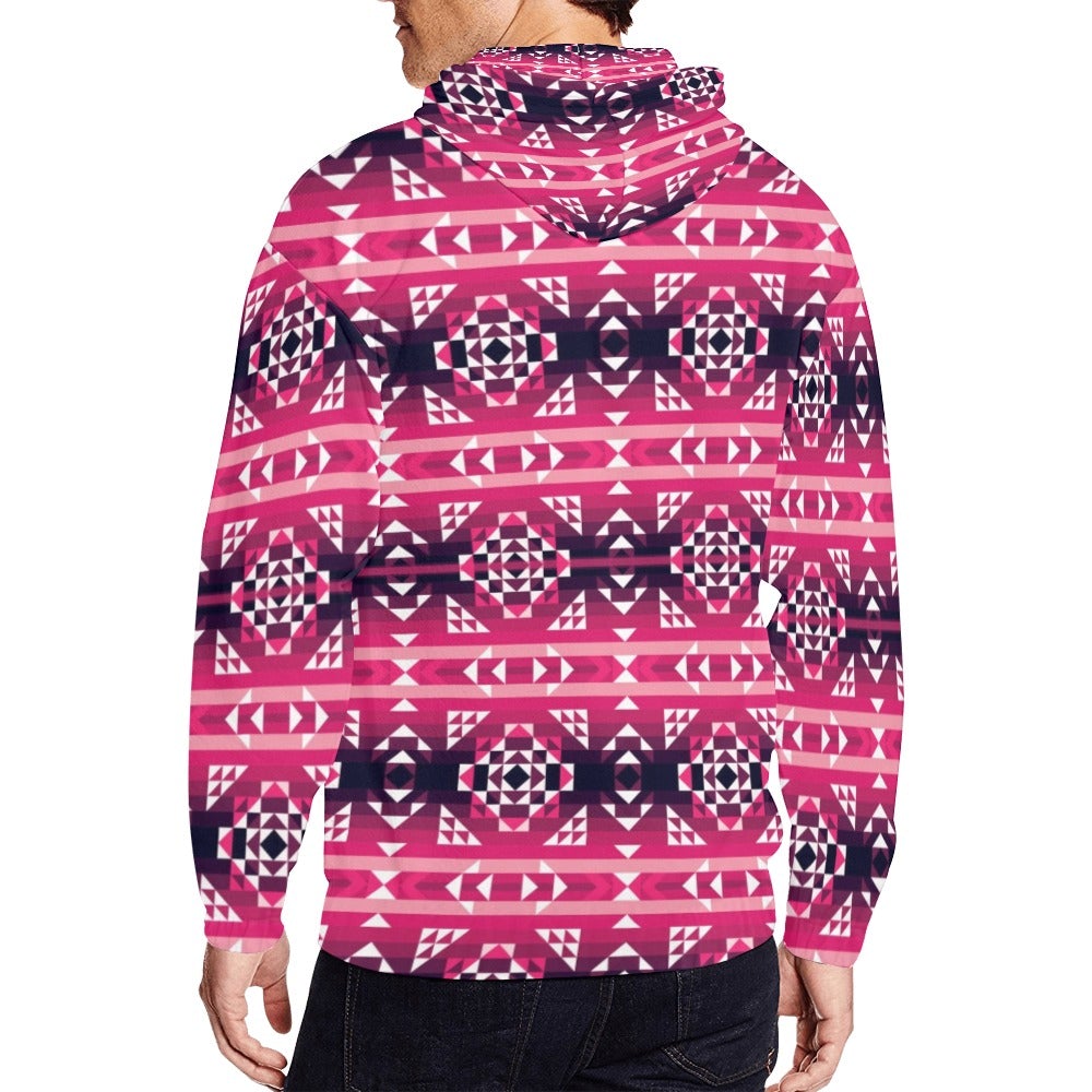 Royal Airspace Red All Over Print Full Zip Hoodie for Men (Model H14) hoodie e-joyer